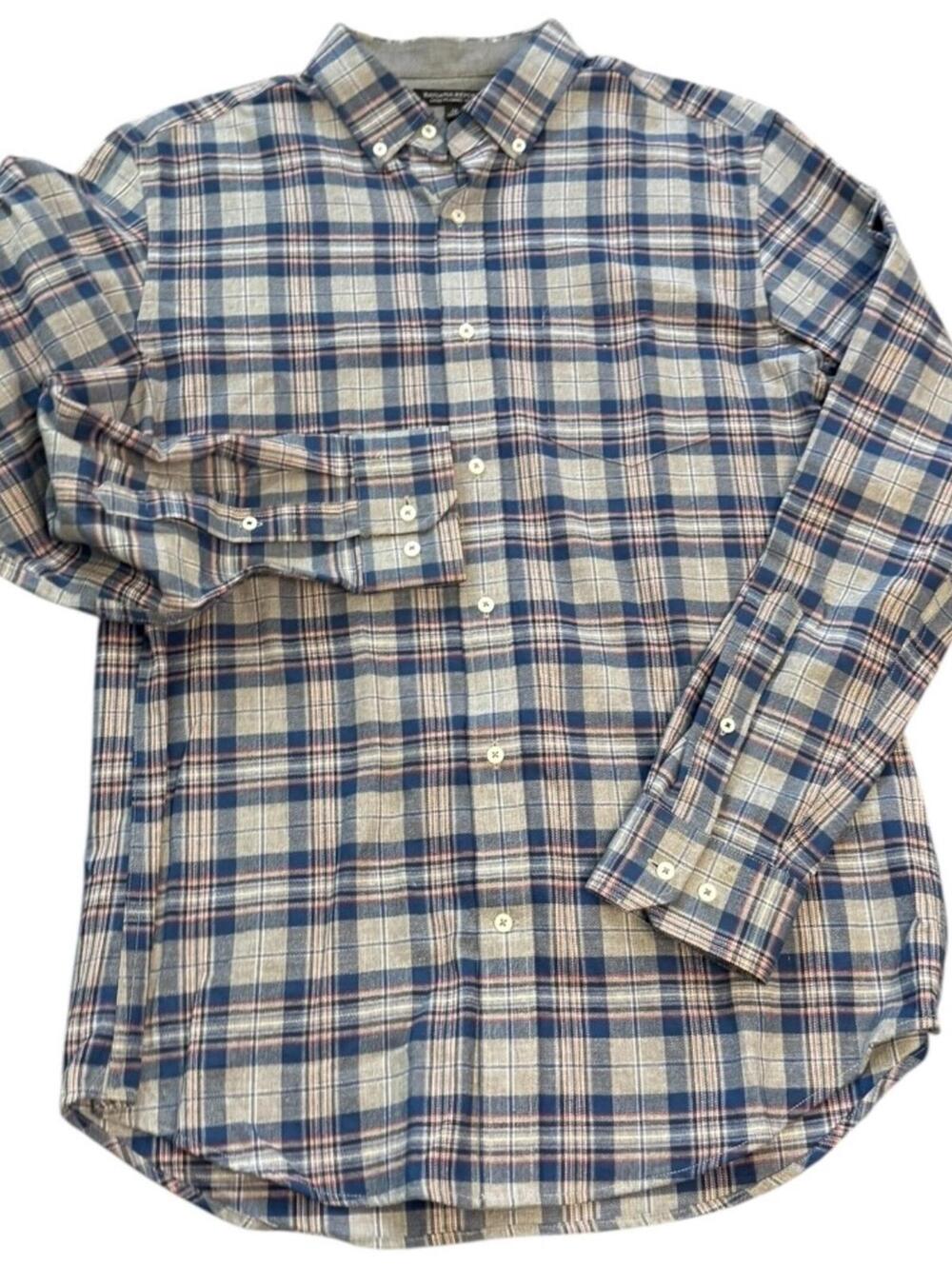 Banana Republic Luxe Flannel Slim Fit M – Blue Plaid